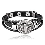 caupvg Superhero Bracelets Anime Spider Leather Bangle Anime Cute Cartoon Wristband Bangles Cosplay