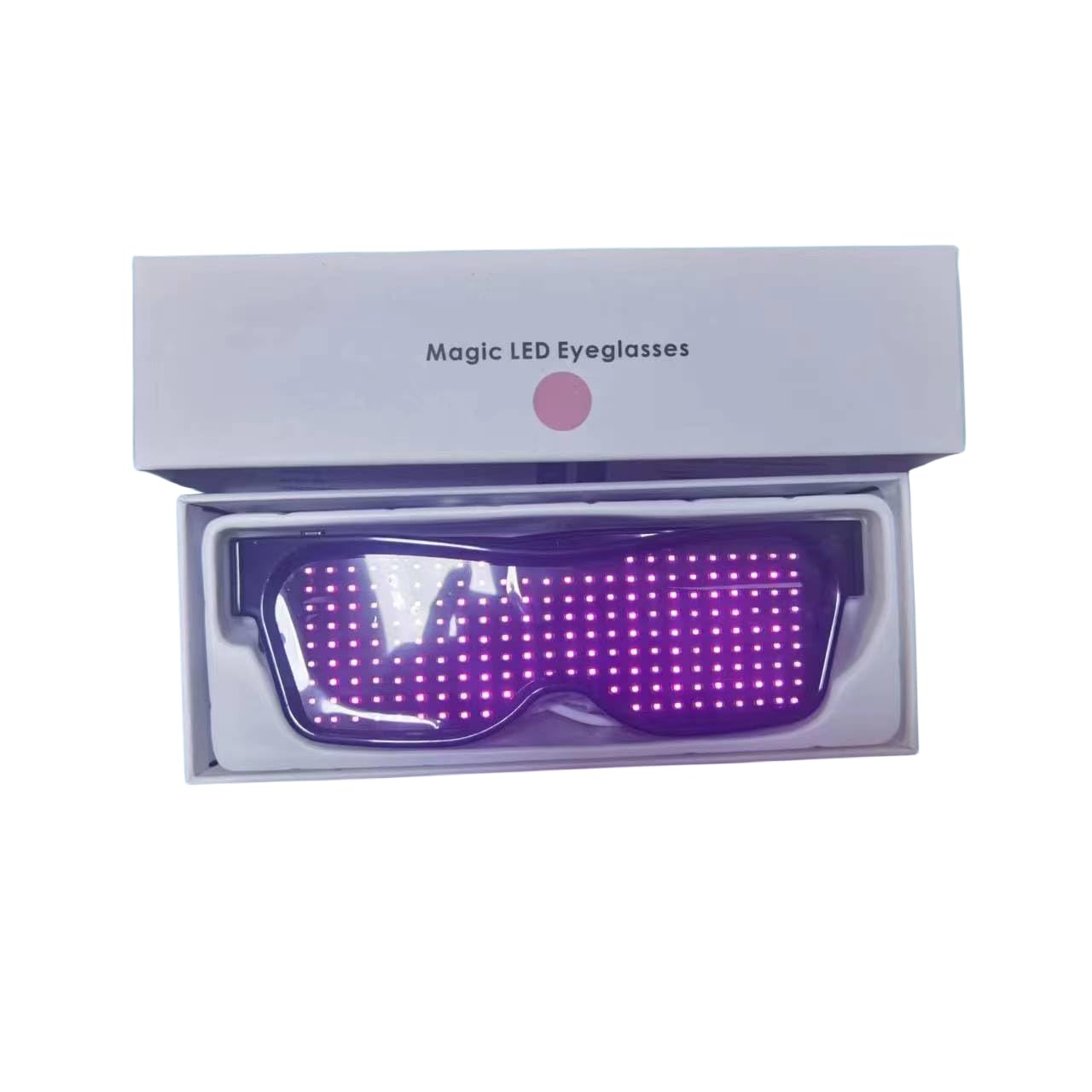 PIXIADORE LED Glasses, Blue teeth APP Connected LED Display Smart Glasses USB Rechargeable DIY Funky Spectacles for Party Club DJ Halloween (Pink)