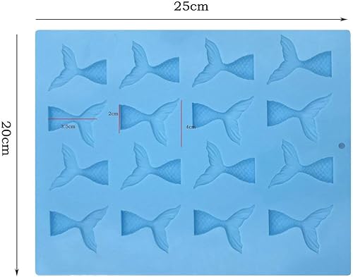 Miniatura 3 de Molde de cola de sirena de gomita de 16 cavidades, para hacer gelatina de caramelo, señuelos de pesca, decoración de pasteles, chupitos de gelatina,