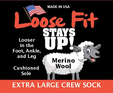Loose Fit Stays Up Marled Merino Wool Men's and Women's Sock 2 Pack2