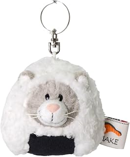 【NICI】 キーホルダー グレーキャット おにぎり 8cm ねこ ぬいぐるみ