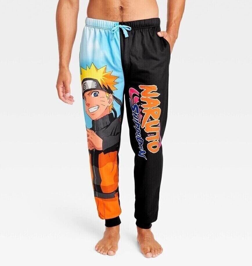 Naruto Jogger Pants Set For Men - Naruto Shippuden Sleep Lounge Pants With My Hero Academia Bookmark & More (X-Large) Bundle2