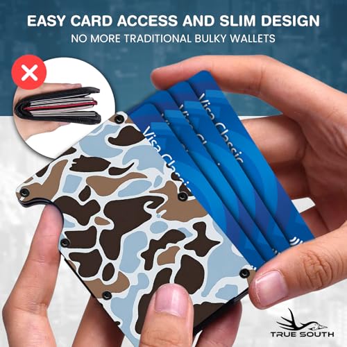 Image of True South Slim Wallet Men RFID Blocking Aluminum Camo Card Holder Clip | Slim RFID-Blocking Wallet with Money Clip - Built for the Outdoors