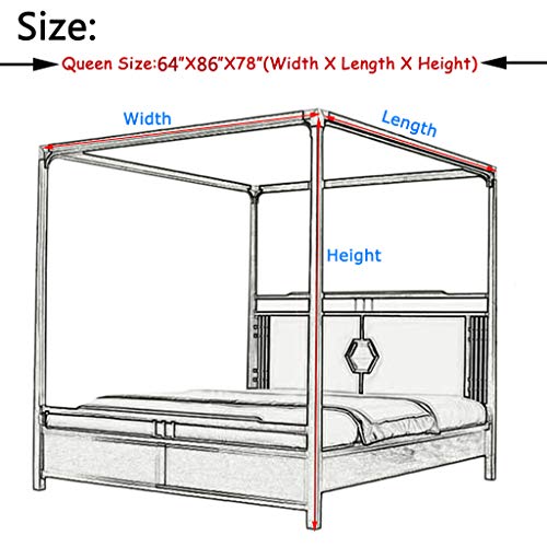 Obokidly Princess 4 Corner Post Bed Curtain Canopy;Windproof Blackout Bed Canopy Mosquito Net Bedroom Decoration For Adults Girls Bed Canopies Child Gift (Black, Queen) #TOP6