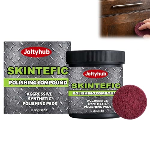 Joltyhub Restoration Furniture Cream, 2026 New Skintefic Polishing Compound, All-In-One Surface Restoration Polish with Pad for Wear, Stains, and Water Rings on Marble, Wood, and Hard Surfaces，1PC