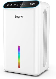 Dehumidifiers, Dehumidifier for Home (85 OZ, 800 sq.ft) Quiet Small Dehumidifier for Bedroom Bathroom Basement with Drain Hose, 3 Gear Timer, Sleep Mode, Auto Shut Off, 7 Color Ambient Light