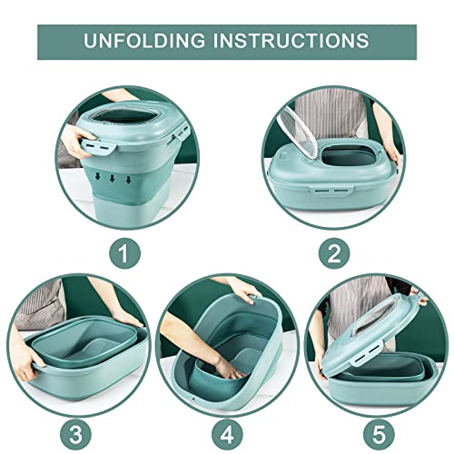 Sut Green Dog Food Storage Container With Lids ,30 Lbs Collapsible Pet Cat Storage Container With Wheels, 50 Lbs Airtight Food Storage Containers For Cereal Flour Rice , Leakproof Sealable Dry Holder #TOP3