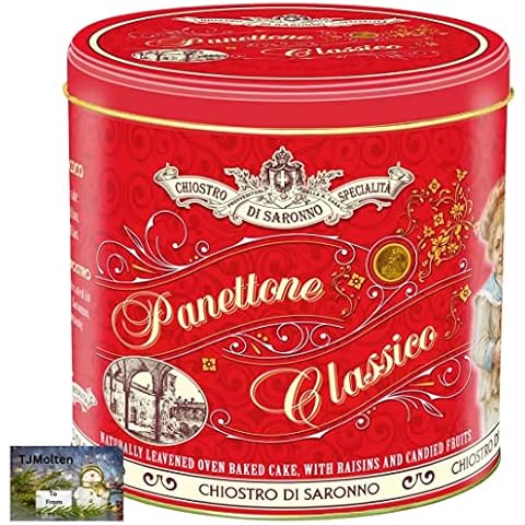 Panettone Italian - Italian Christmas Cake - Bakery Fresh Cake Gift in Panettone Tin | Panettone Italian Cakes made with raisins & fruits | Authentic Italian 1KG Panettone in Gift tin (Panettone Cake) Cover