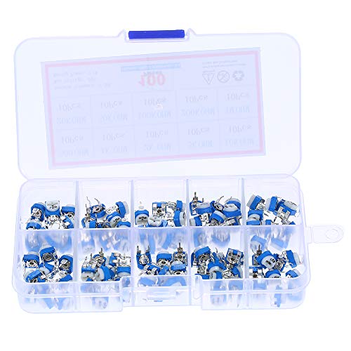 Loijon 100 pcs 10 Valores 500~1 M ohm Resistência Variável 6mm Potenciômetro RM065 Preset Carbono Ho