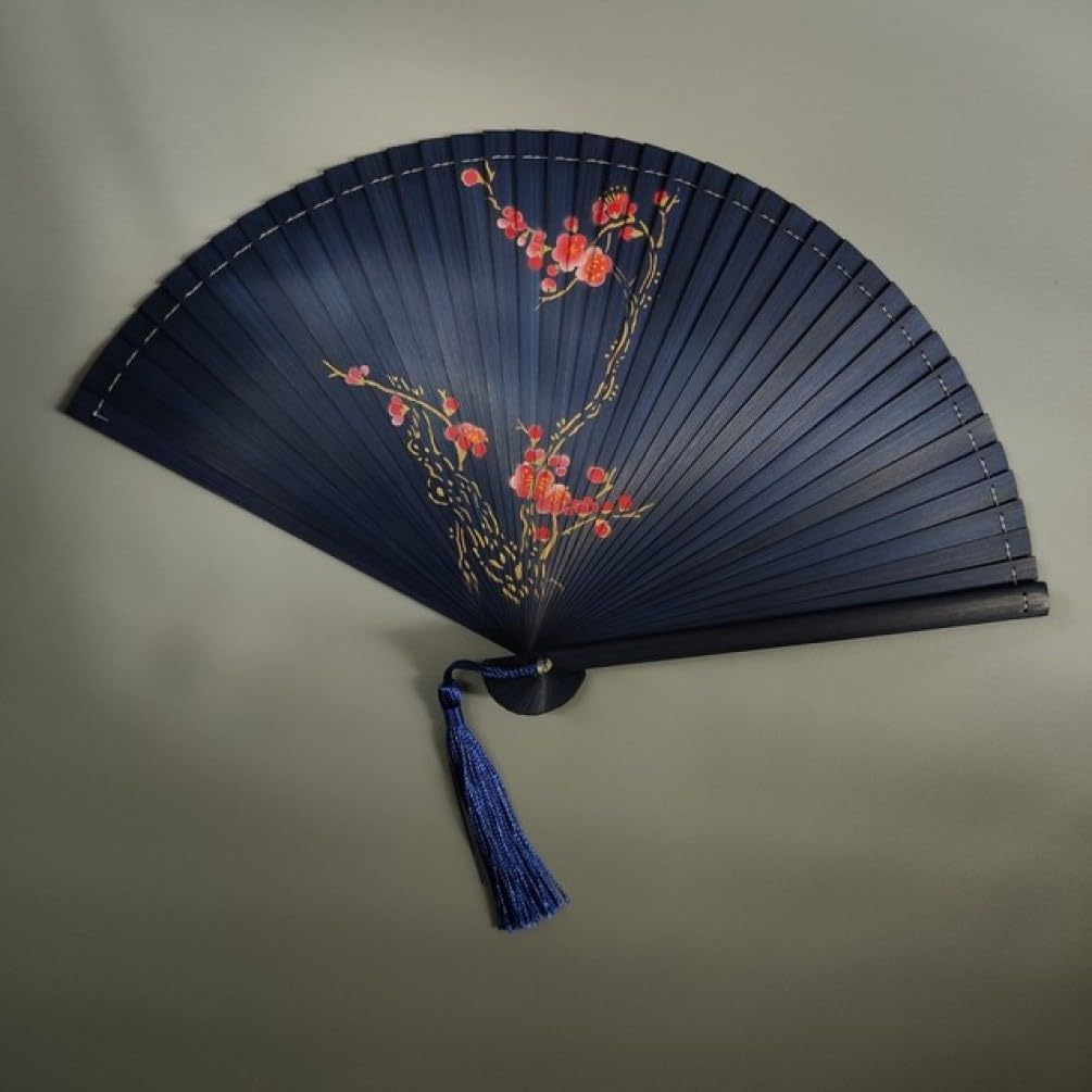 METTEOR Folding Fan Spray Painting Fan High-end Fine Painting Dance Fan Hollow Carving Folding Fan Tea Pot