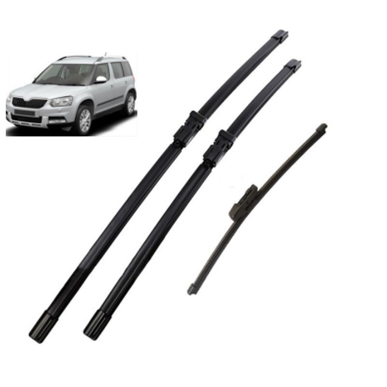 Essuie-glace Skoda Yeti 3 pièces pour éliminer les grincements et les traces de pluie
