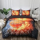 Litanika Basketball Comforter Twin(66x90lnch), 2 Pieces(1 Basketball Comforter and 1 Pillowcase) 3D...