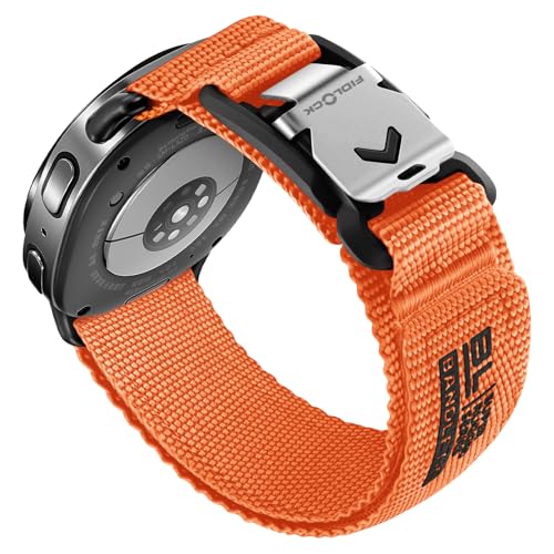 Image of Bandletic Watchband Compatible with Galaxy Watch 8 Band 44mm 40mm / Watch 8 Classic 46mm 2025, No Gap Soft Breathable Rugged Sport Strap with Magnetic Fidlock V-Buckle for Men Women, Orange L