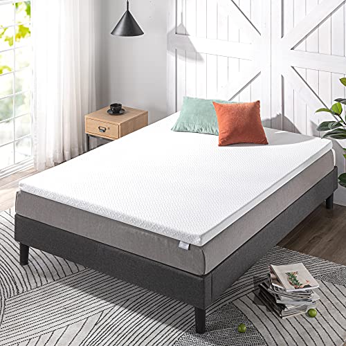 Image of ZINUS 2 Inch Ultra Cooling Gel Memory Foam Mattress Topper with Cooling Cover, CertiPUR-US Certified, Queen, White