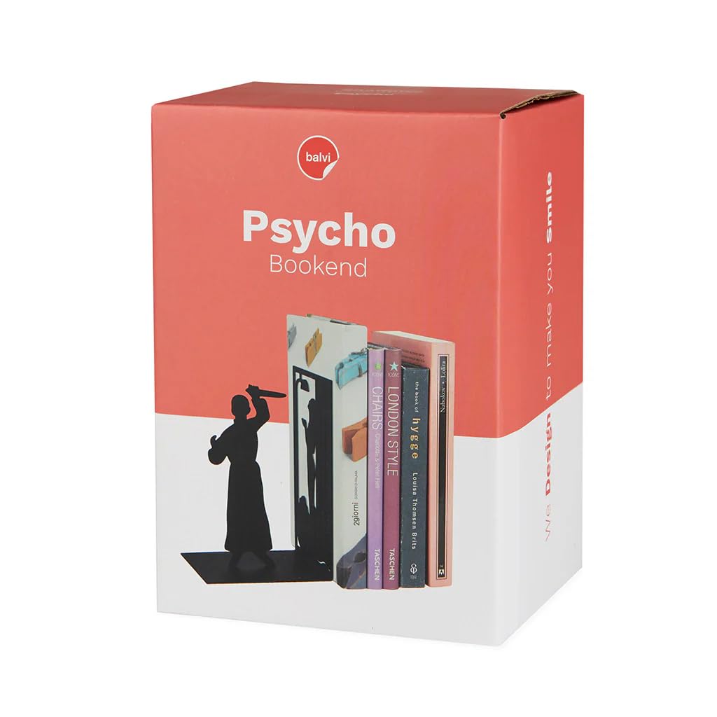 Balvi Psycho fermalibri decorativo in metallo nero design originale