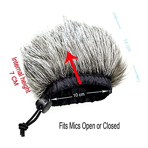 Camdesign Furry Microphone Windscreen Wind Muff Compatible With Portable Digital Audio Recorders Up To 10Cmx14Cm Fits Zoom H4N H5 H6 Tascam Dr-40 Dr-05 Dr-07 Roland R-05 Olympus Ls-100 & Carry Bag #TOP1