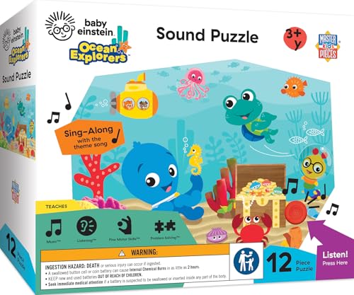 Sing-A-Long - ベイビー・アインシュタイン - オーシャンエクスプローラーズ 12ピース サウンドパズル - 鮮やかなアートワークと丈夫なピース付きジグソーパズル - 楽しい家族活動、脳への挑戦、教育エンターテイメント。