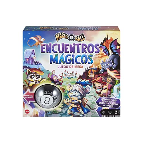 Mattel Games Magic 8 Ball Magische Begegnungen, Kooperatives Strategiespiel, +7 Jahre, Spanische Version (HPJ72)