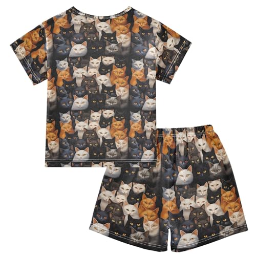 Cat Animal Cute Pajama Set Pajamas Sleepwear Nightwear Loungewear Clothes Set B04028312