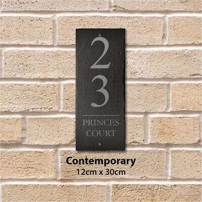 Stukk Stickers Personalised Rectangle Slate Plaque Door Number House Name Contemporary Style