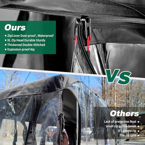 10L0L 4 Passenger Golf Cart Enclosure for Club Car Precedent/Onward-94.5'' Extended Roof with Security Side Mirror Openings,600D Waterproof Portable Golf Cart Rain Cover Driving Enclosure - image 9