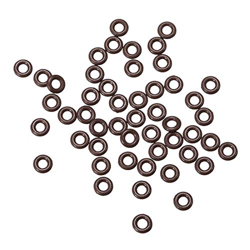 uxcell Fluorine Rubber O-Rings 4mm OD 2mm ID 1mm Width, Metric FKM Sealing Gasket, Pack of 50