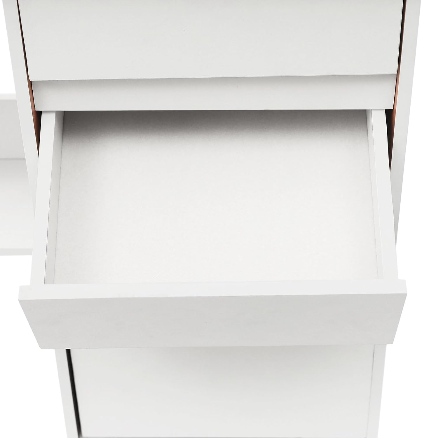 Home Office Desk with Hutch and Drawer, Modern Computer Desk, Drawers and Storage Cabinet, Rectangular Wood Office Desk, Study Writing Desk Workstation, White (47.2 * 15.74 * 55.9in)