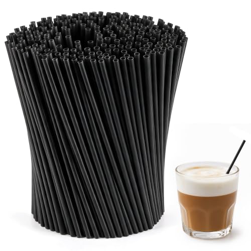 5" Black Plastic Coffee Stirrers/Straws, Disposable Stir Sticks-500 Pcs