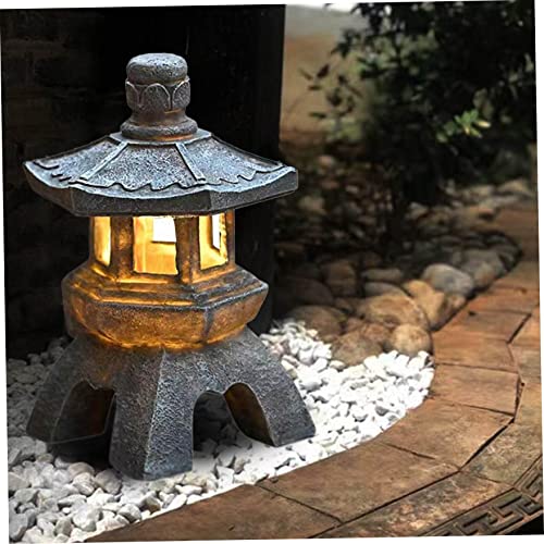Lanterna Solare A Pagoda Per Giardino: Stile Zen Giapponese, LED Caldo, Impermeabile (26x14,5 Cm)