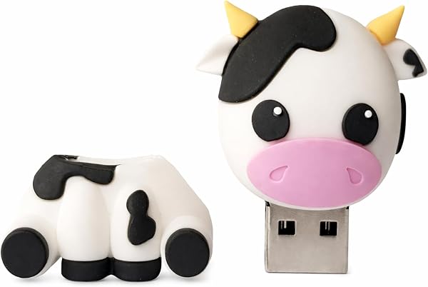 Ulticool – Vaca- 64 GB - Memoria Almacenamiento de Datos – USB Flash Pen Drive Memory Stick - Diseño único y Original – Gran Regalo de cumpleaños para niño/niña - Negro Blanco Rosa - 2