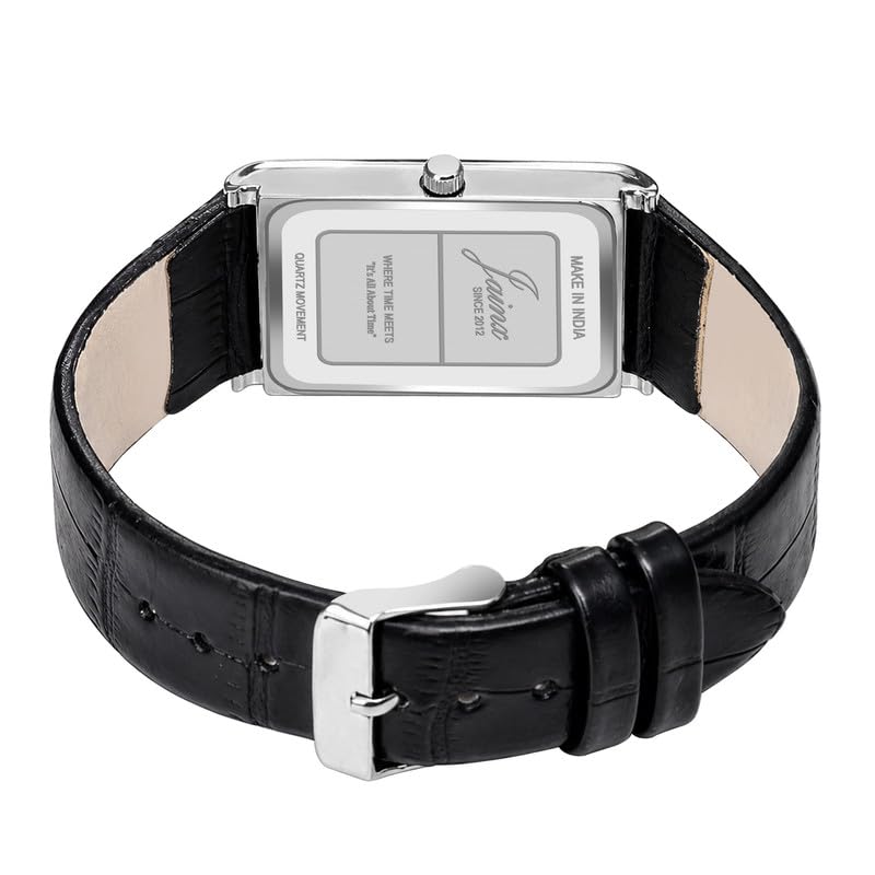 Image of jainx Executive Rectangular Shape Black Leather Strap Analog Wrist Watch for Men
