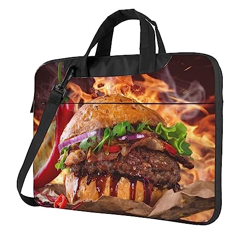 Impression steak de hamburger sur ce sac pour ordinateur portable à bandoulière réglable