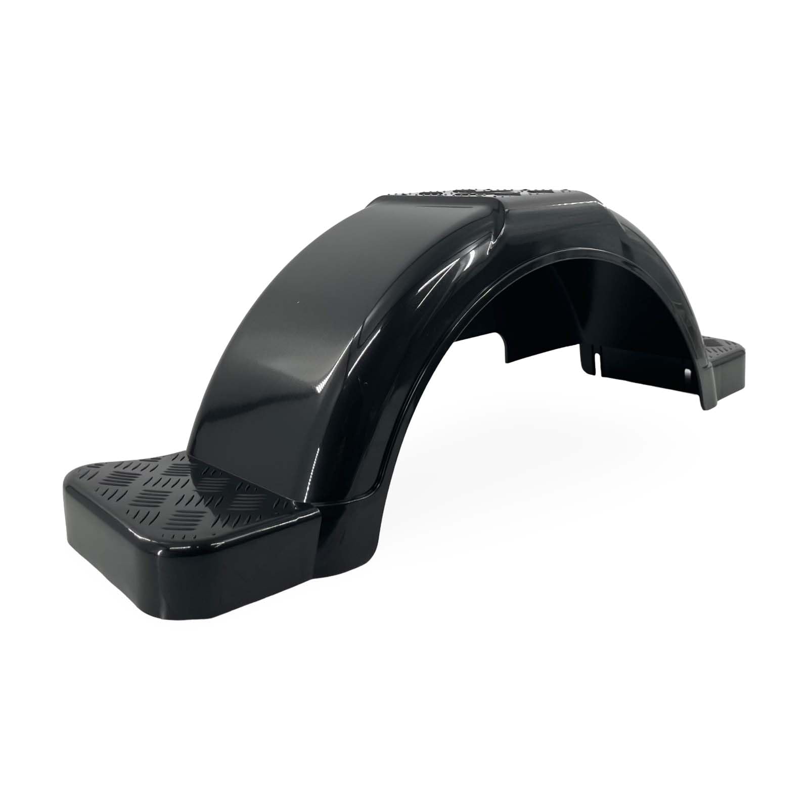 (2) Sturdy Built Black Plastic Single Axle Boat Trailer Fenders with Steps 9 1/4 in x 37 1/4 in x 12 in, 26972-2