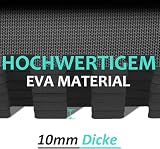 Bodenschutzmatte Fitness Set [31x31cm] - 24 Puzzlematte - EVA Sportmatte Fitnessmatte Rutschfest, Bodenmatte für Fitnessraum&Fitnessgerät, Fallschutzmatten Outdoor&Pool Unterlegmatte, Schwarz