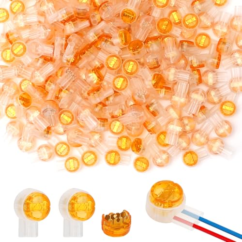 TNSLAND 200 Piezas UY Conector de Cable, K2 Cable Conector Transparente Estañado en Latón, Conectores de Empalme UY con Bornes de Doble Hoja y Relleno de Gel para Línea de Datos por Cable