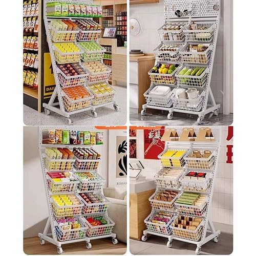 Expositor apilable para Snacks - Soporte de mostrador para supermercados, cafeterías, Bares y oficinas - Solución de Almacenamiento Que Ahorra Espacio (Negro, 8.º Piso)