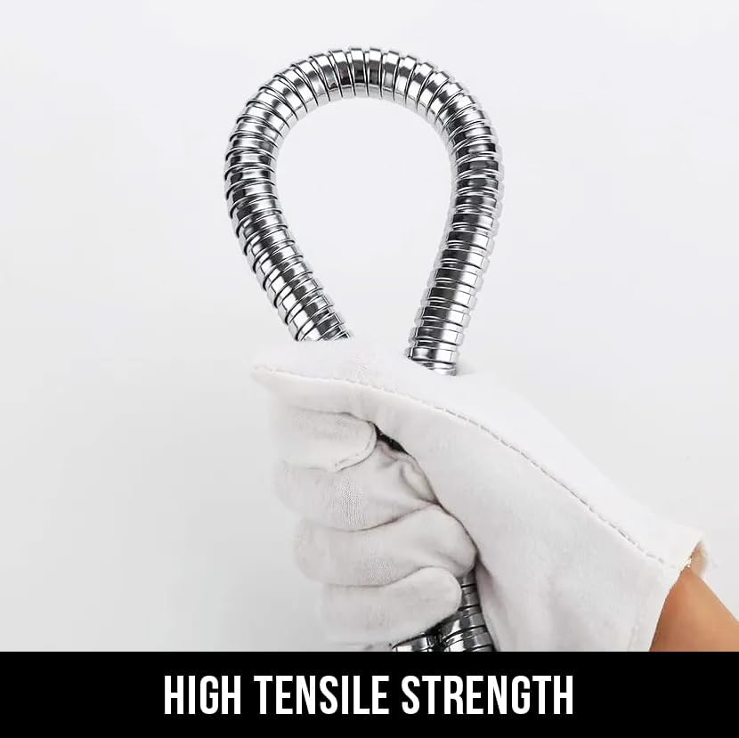Image of PL-01 1 Meter SS-304 Grade High-Pressure Shower Hose Pipe | Flexible Jet Spray Tube for Health Faucet & Hand Shower | Rust-Resistant Chrome Finish | Leak-Proof & Durable Design
