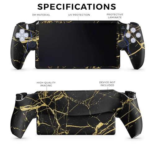 Gaming Skin Compatible with PS5 Portal Remote Player - Black Gold Marble - Premium 3M Vinyl Protective Wrap Decal Cover - Easy to Apply | Crafted in The USA by MightySkins by MIGHTY SKINS - Used condition - Image 2