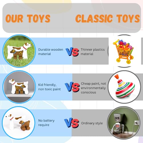 Image of Jack Rabbit Creations Inc Big & Little Wooden Push Toy Dog