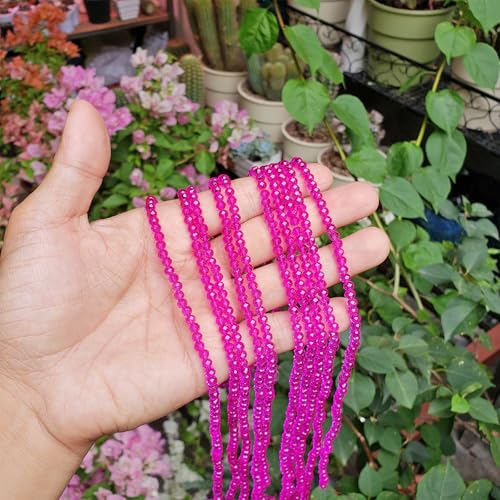 Image of 4mm Rondelle Glass Beads for Jewelry Making, Faceted Briolette Crytal Spacer Beads for Bracelet Necklace Earring, Rose Red 1200pcs