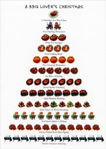 BBQ Lover's Christmas - Box of 15 Holiday Cards and Envelopes - 12 Days of Christmas Series