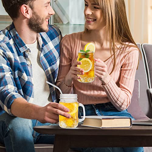 Ysjilide Smoothie Cup With Lid And Straw, Iced Coffee Cup Reusable, Mason Jar Cups, Mason Jar Drinking Glasses For Juice Coffee Milkshake, Mason Jars With Handle Set Of 2 (Whtie) #TOP4