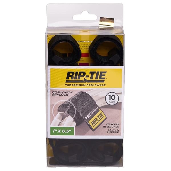 RIP-TIE 1 x 14.5 Rip-Lock CableWrap Cable Tie Perfect for Heavy Duty Cables 10 Pack Black by Rip-Tie - Used condition - Image 4
