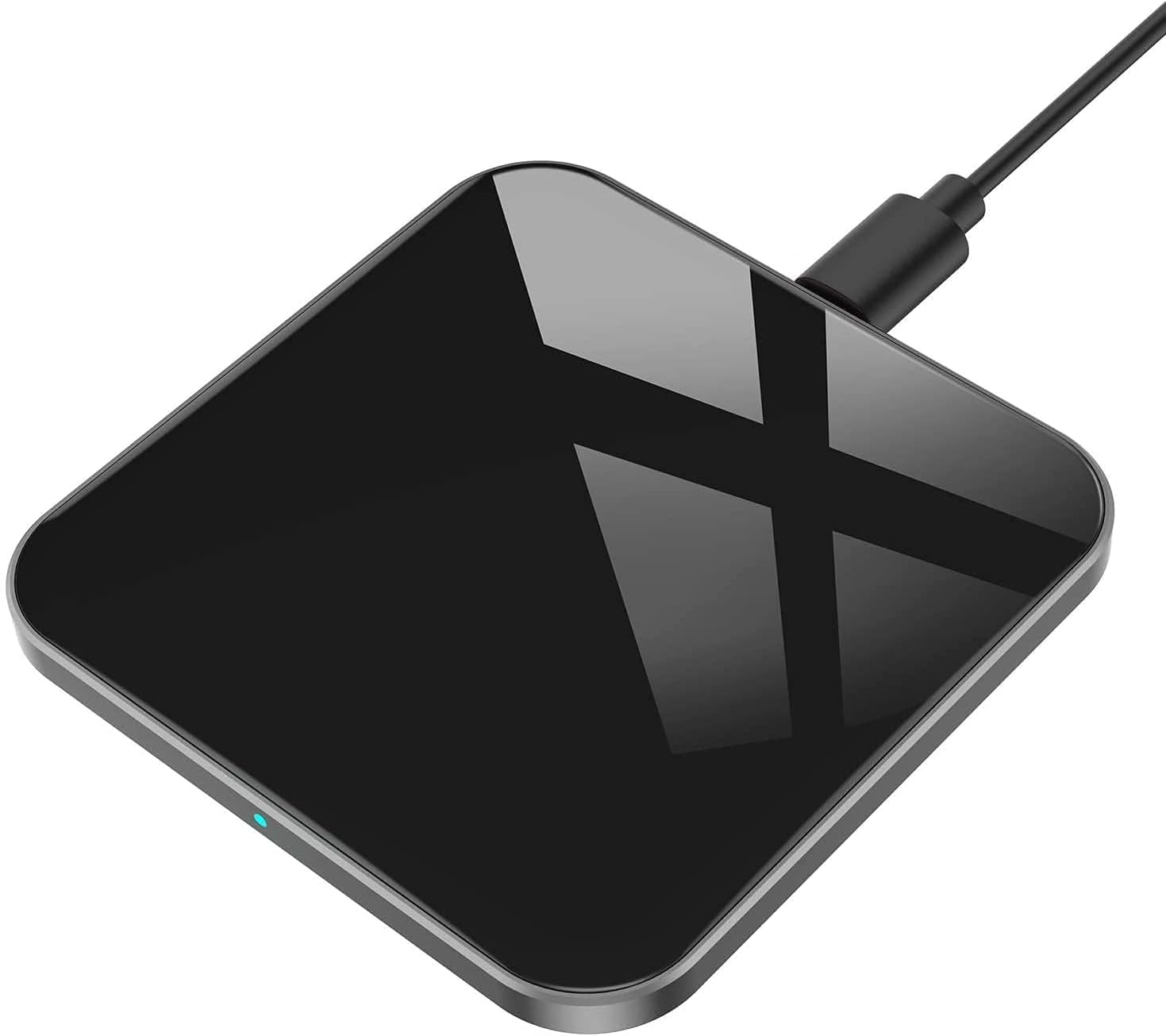 AGPTEK Wireless Charger, Qi-Certified 15W Max Fast Wireless Charging Pad Compatible with iPhone 17/16/15/14/13/12/11/XS/8, for Samsung Galaxy S25/S24/S23/S22/S20, AirPods Pro, Black (No AC Adapter)