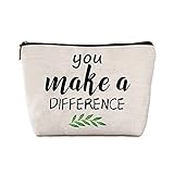 Java Wood Woman Employee Appreciation Gifts You Make A Difference Travel Zipper Makeup Bag Volunteer