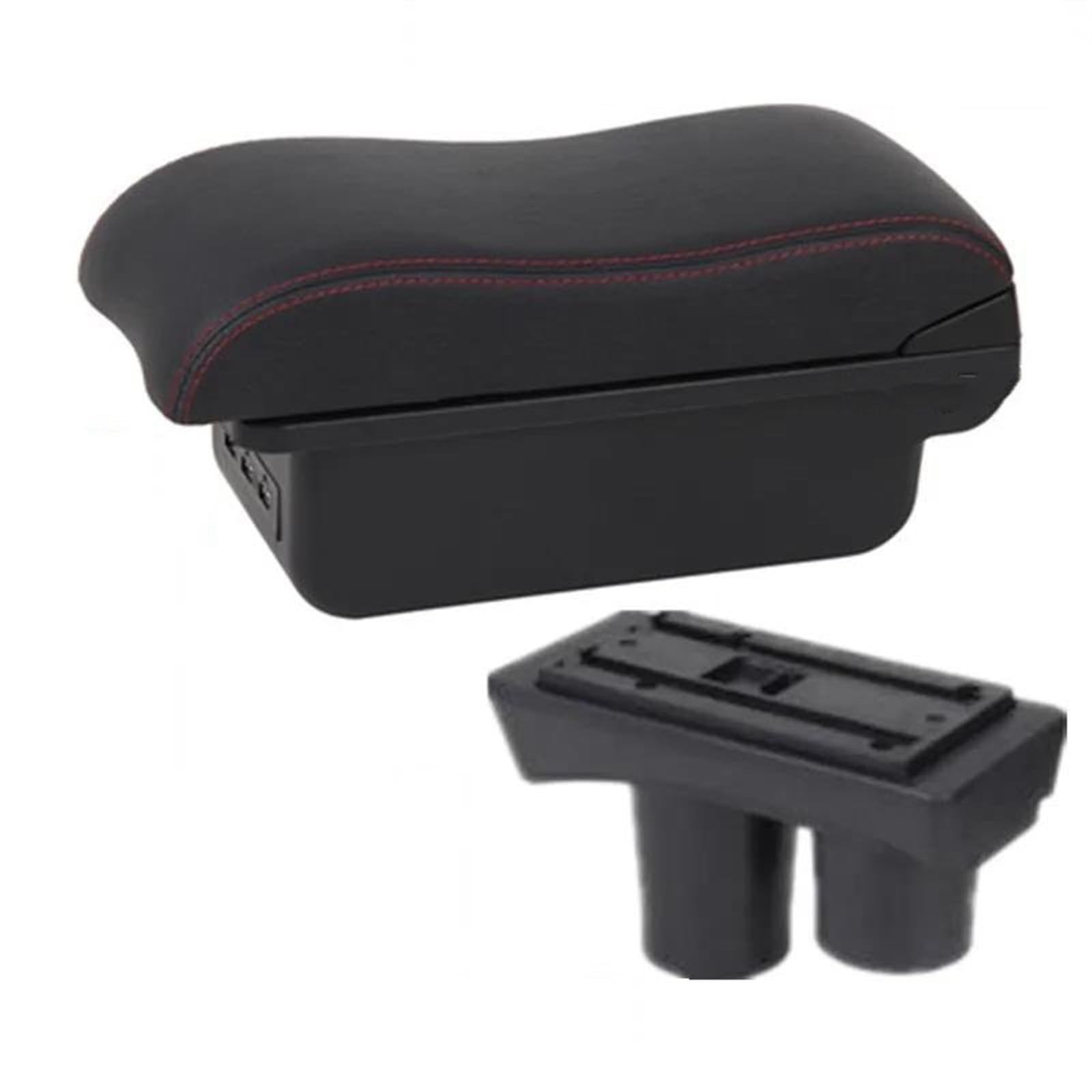 Scatola Bracciolo Con Supporto Multifunzionale Cuscino In PU Accessori Per La Modifica Degli Interni Dell'auto Per C2 C3 Consolle centrale(B red line 3USB)