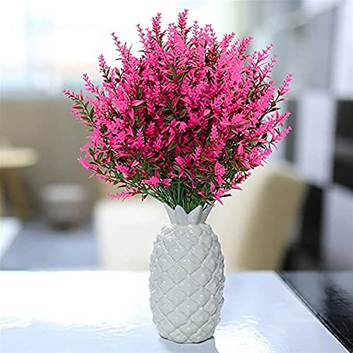 Buiten decoratieve planten 8 stks kunstmatige lavendel bloemen outdoor nep bloemen faux plastic planten tuin veranda… - Afbeelding 6