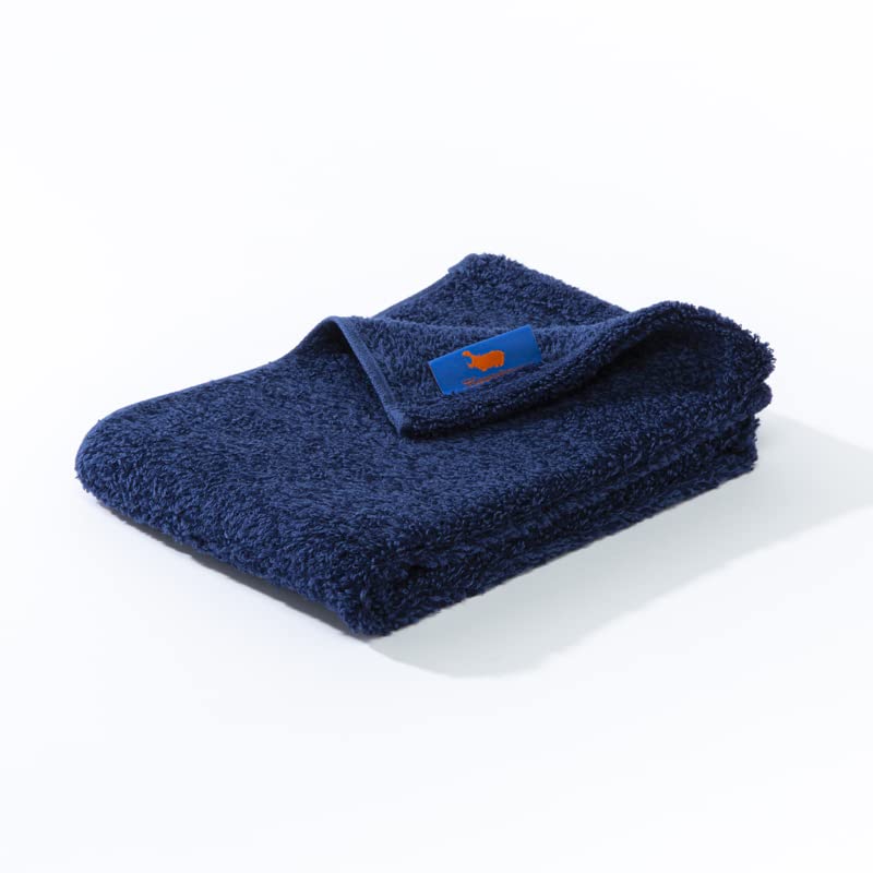 Hippopotamus Imabari Face Towel, Navy