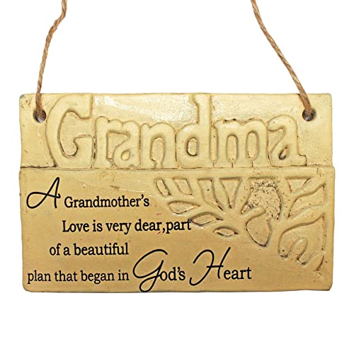 Widdle Gifts Ltd Garden Stone Plaque Hanging Decoration with Sentiment - Grandma