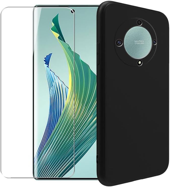 Funda para Honor Magic 5 Lite + Protector de pantalla de vidrio templado - Silicona transparente suave flexible parachoques a prueba de golpes TPU